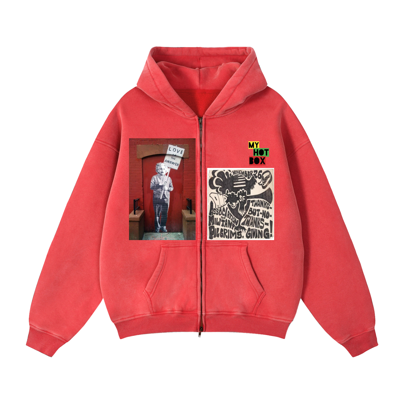Zip-Through Boxy Fleece Hoodie
