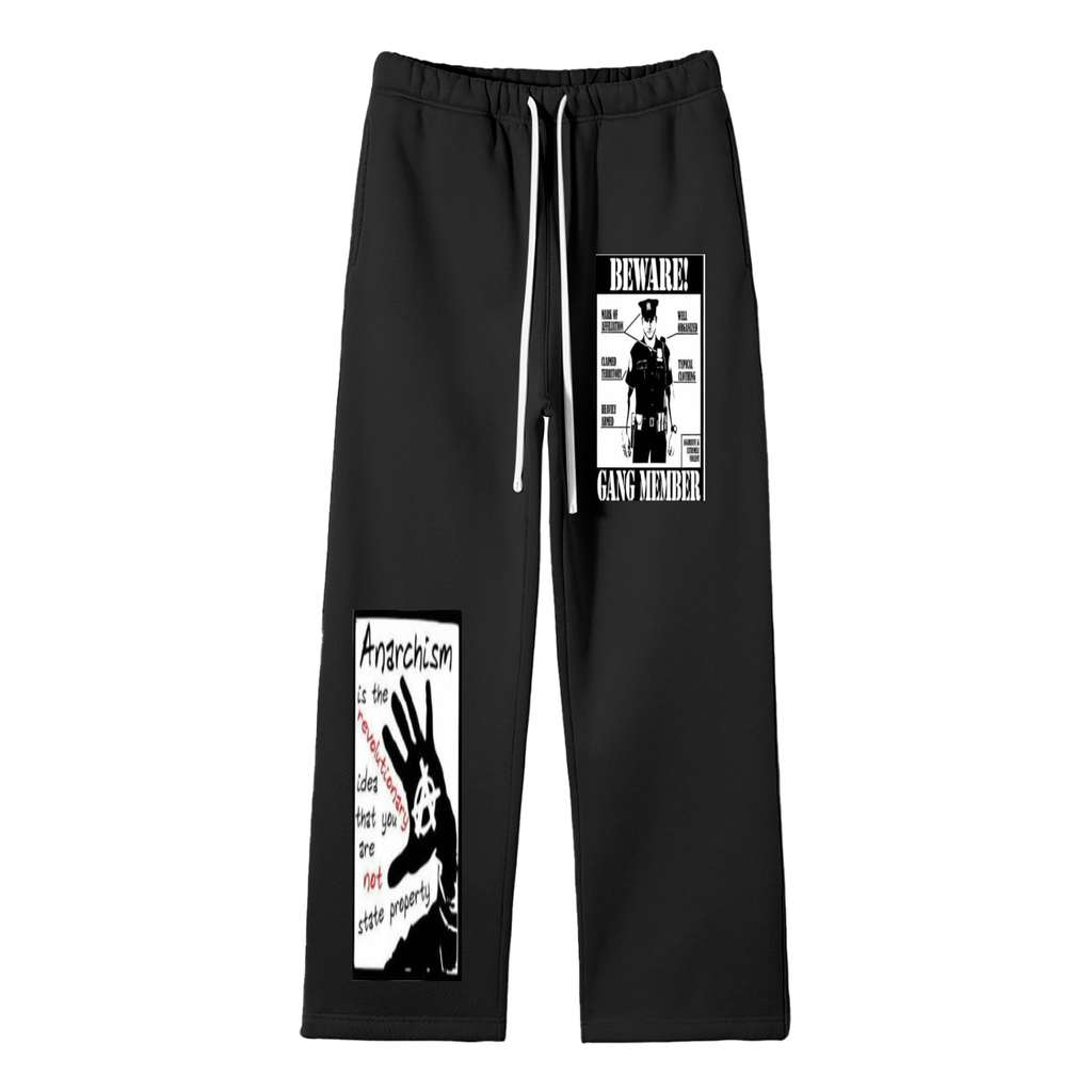 "Eat my arse","beware gang member",My hot box,Anarchism,Activism,Globally United