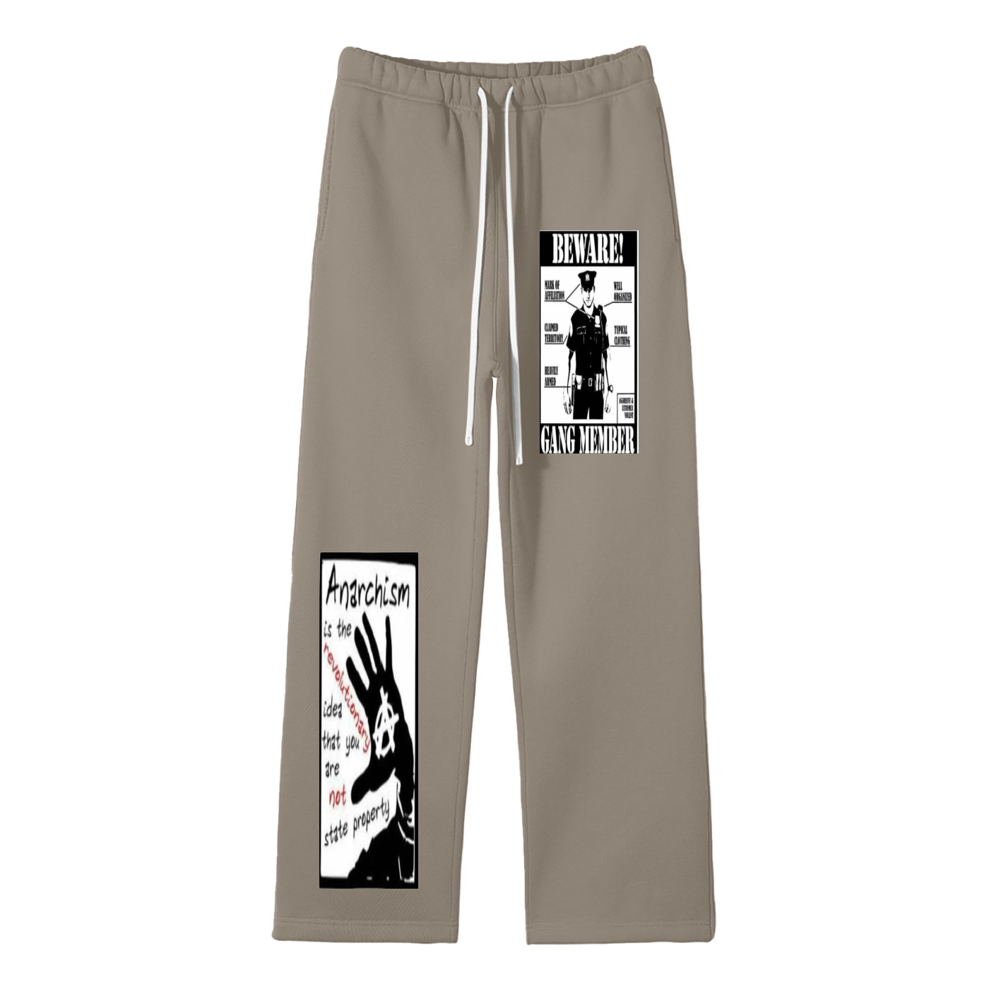 "Eat my arse","beware gang member",My hot box,Anarchism,Activism,Globally United