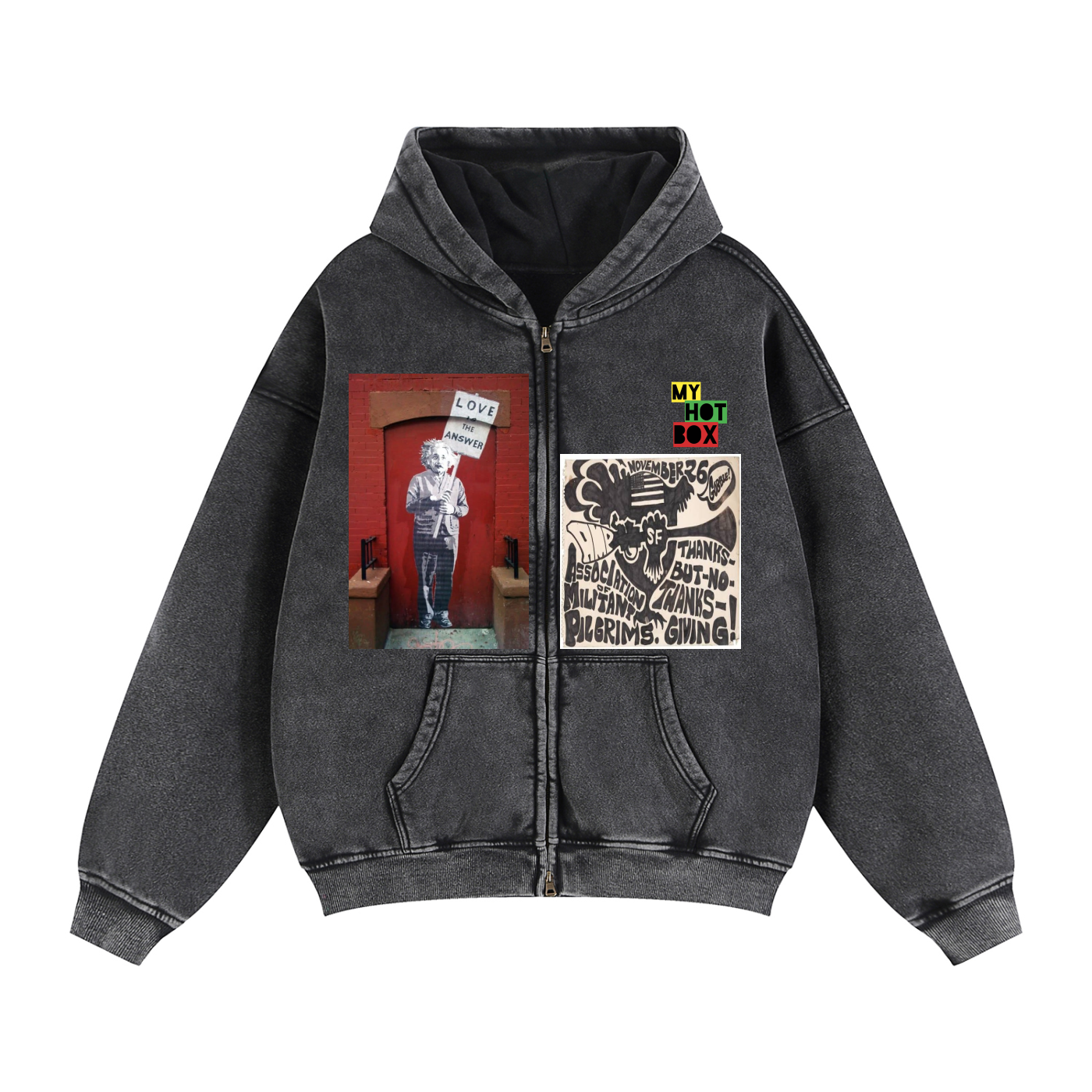 Zip-Through Boxy Fleece Hoodie