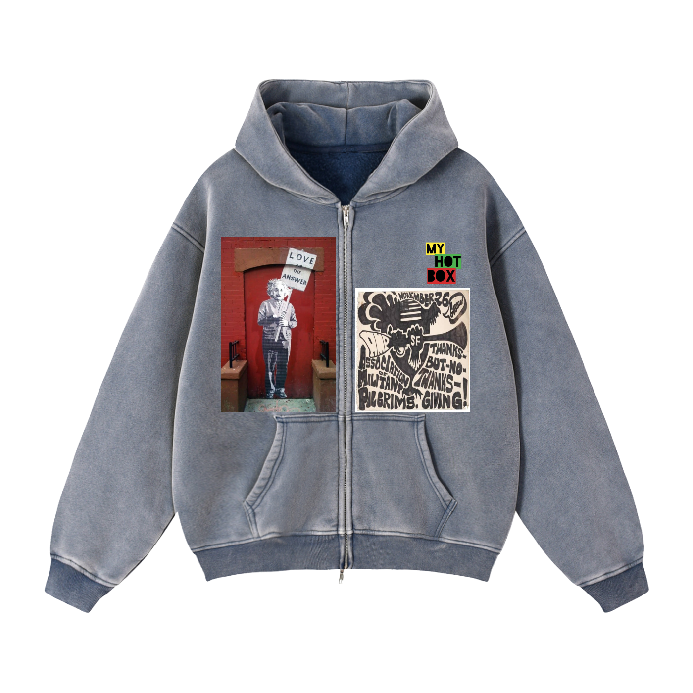 Zip-Through Boxy Fleece Hoodie