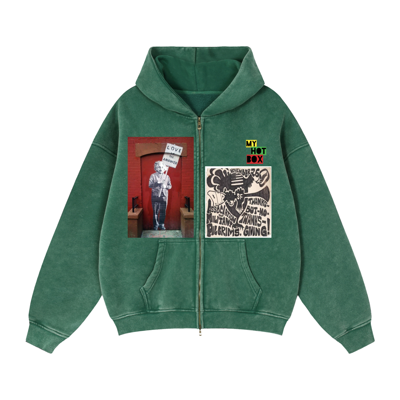 Zip-Through Boxy Fleece Hoodie